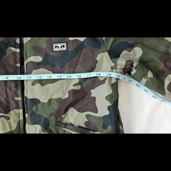 Obey Camo Bomber Jacket - Trendy Urban Outerwear Unisex Size Small - Picture 5 of 6
